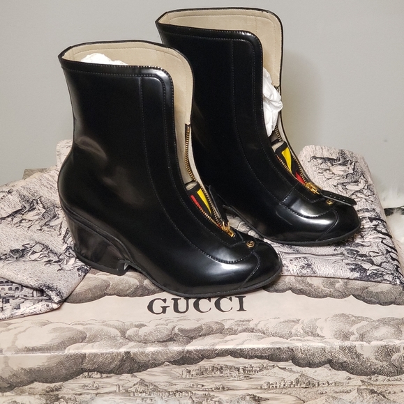 Authentic NIB GUCCI Ankle Kitt 70 Rain Boots - Picture 3 of 13
